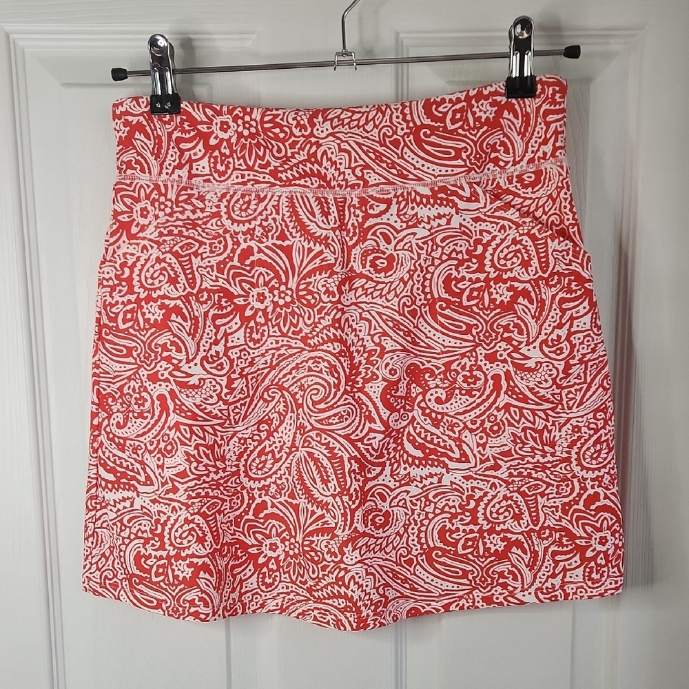 Coral Paisley Skort NWOT